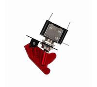 Cryfokt Interruptor Basculante SPST de 12 V 20 A con Cubierta LED Roja para Luces Antiniebla, Interruptor de Palanca de Encendido/apagado de Metal Duradero para Iluminación Automotriz