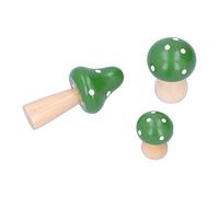 Cryfokt Juego de 3 Adornos de Setas, Bonitas Artesanías de Madera para Decoración del Hogar y la Oficina, Decoraciones Artísticas Coloridas Naturales (GREEN)