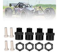 Cryfokt Juego de Adaptadores de Conversión Hexagonales de Rueda de Metal para Coche RC, Accesorios Duraderos para Coche D4 HSP 94123 1/10, /Rojo/Negro, Adaptador Hexagonal de 12 Mm a 17 Mm para un