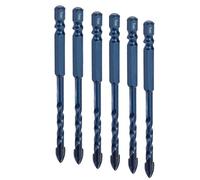 Cryfokt Juego de Brocas con Cabeza de Lanza Cruzada de Carburo, 10 Piezas de Brocas de Vástago Hexagonal para Vidrio de Mármol, Resistentes Al Desgaste y a la Oxidación para Cerámica y Mármol, Ideal