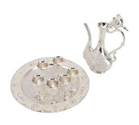 Cryfokt Juego de Cafetera Turca Vintage, Elegante Juego de té Turco de Aleación de Zinc a Prueba de Herrumbre para el Hogar, Fiesta, Banquete, Decoración de Boda, Sala de Estar, Comedor, Dormitorio,