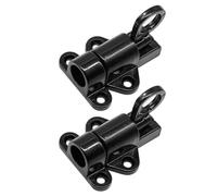 Cryfokt Juego de Cerradura con Pestillo de Anillo de Tracción, Elegante Cerradura de Puerta de Aleación de Aluminio Negra para Seguridad del Hogar, 2 Cerraduras Automáticas para Puerta de Ventana
