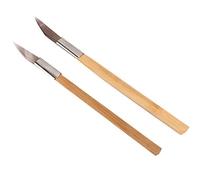Cryfokt Juego de Cuchillos de ágata para Pulir Joyas, Herramientas con de Madera para Profesionales de Reparación de Joyas, Duraderas y Fáciles de Agarrar, 2 uds.
