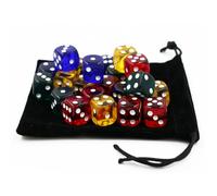 Cryfokt Juego de Dados Acrílicos de 50 Piezas, Dados Translúcidos de 6 Caras para Juegos de Mesa, Aprendizaje de Matemáticas, Actividades en el Aula, a Granel de Juegos de Colores, (16mm)