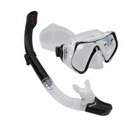 Cryfokt Juego de Gafas de Buceo Ajustables y Snorkel Ultra Claros Cómodos para Nadar Todas Las Formas Faciales (Blanco Negro)