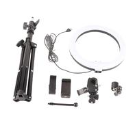 Cryfokt Juego de Luces Circulares LED con Clamp/Holder para Teléfono para Maquillaje, Selfie, Transmisión en Vivo - Lámpara de Video Regulable con Trípode - Kit de Luces Circulares para Cámara USB