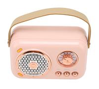 Cryfokt Juego de Micrófono con Altavoz Bluetooth, 6 Modos de Voz, Máquina de Karaoke Portátil de 5 W, PA Inalámbrico Vintage con Batería Recargable, de Cuero para Fiestas Familiares en Interiores y