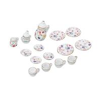 Cryfokt Juego de Mini Tazas de té de 15 Piezas, Exquisitos Accesorios para Casa de Muñecas para Juegos Creativos, Juego de té de Cerámica para Casa de Muñecas para Niños, Seguro y Duradero (Estilo E)
