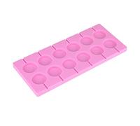 Cryfokt Juego de Moldes de Silicona para Piruletas de 12 Formas Redondas, Moldes No Tóxicos para Dulces y Chocolate para Postres Divertidos DIY con la Familia