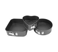 Cryfokt Juego de Moldes para Hornear Pasteles de 3 Piezas, Molde Desmontable Antiadherente con Hebilla de Acero Inoxidable para Cocina para Hornear Pasteles de café (20/22/24)