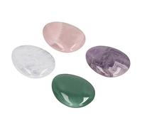 Cryfokt Juego de Piedras de Preocupación para Aliviar el Estrés, Rosa, Morado, Verde, Blanco, Material, Alivio de la Ansiedad, Piedras para el Pulgar para Masaje de Ansiedad por Presión para Curar