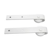 Cryfokt Juego de Ruedas Clásico para Puerta de Granero, Kit de Polea de Riel Colgante Deslizante Silencioso para Puertas de Dormitorio de Estudio (WHITE)