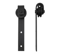 Cryfokt Juego de Ruedas Clásico para Puerta de Granero, Kit de Polea de Riel Colgante Deslizante Silencioso para Puertas de Dormitorio de Estudio (BLACK)