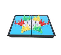 Cryfokt Juego Magnético de Damas Chinas Halma de Viaje para Niños, Diversión Familiar, Tablero de Plástico Duradero de 30 Piezas, 25x25cm