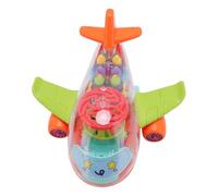 Cryfokt Juguete de Avión con Engranaje Transparente con Función Eléctrica para el Aprendizaje Creativo - Funciones de Música y Luz para Niños - 1 Unidad