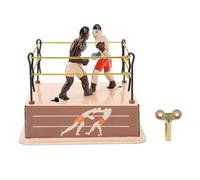 Cryfokt Juguete de Boxeo Mecánico, Juguete Interactivo de Hojalata de Cuerda Retro, Juguete de Boxeo de Mesa, Coleccionable Vintage Hecho a Mano para Tiendas, Cafeterías y hogares.