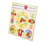 Cryfokt Juguete de Reloj de Madera Educativo Temprano para Niños, Herramienta de Aprendizaje Multifuncional para Enseñar la Hora, Las Estaciones y el Clima, Material Seguro No Tóxico