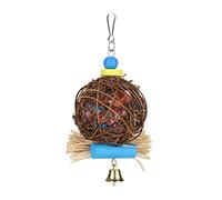 Cryfokt Juguete para Masticar Pájaros, Bolas de Ratán Naturales con Tiras de Papel de Colores para Loros y Pájaros Pequeños, Seguro y No Tóxico