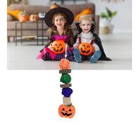 Cryfokt Juguete para Morder Loros, Bola de Ratán Colorida, Juguete para Masticar con Pico de Madera de Manzana para Decoración de Halloween (Calabaza De Hoja)