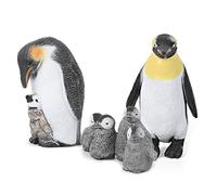 Cryfokt Juguetes de Pingüinos para Niños, Modelos de Animales Realistas para Decoración de Habitaciones y Aprendizaje, Fabricados en Plástico Blando No Tóxico - 3 Unidades (pingüino Rey Madre e Hijo)