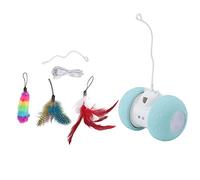 Cryfokt Juguetes Interactivos para Gatos, Bola Giratoria Eléctrica, Recargable por USB, Juguetes Automáticos Inteligentes para Gatitos Enérgicos con Iluminación LED, Material ABS (Modelo del Gato de