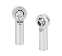 Cryfokt Junta de Extremo de Barra de Acoplamiento Resistente de Aleación de Aluminio para Coche RC Modelo 1/10, 10 Piezas para Entusiastas de RC (Silver)