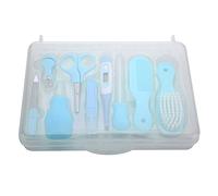 Cryfokt Kit Completo de Manicura con Cepillo para el Pelo, Tijeras para Uñas para bebé, 9 Uds., para un Cuidado Seguro de los Bebés, Fácil Manejo (BLUE)