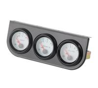 Cryfokt Kit de Calibre Triple Universal para Coche, Premium, 52mm, con Puntero Rojo, Temperatura del Agua, Voltios y Medidor de Presión de Aceite para una Fácil Lectura Nocturna