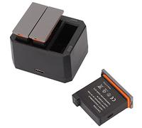 Cryfokt Kit de Cargador de Batería para Cámara de Acción con 3 Baterías de Alta Capacidad de 1300 MAh y Cargador Inteligente de 3 Canales para Aventuras Al Aire Libre