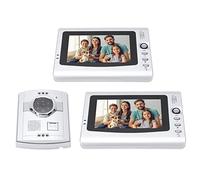 Cryfokt Kit de Videoportero, Pantalla TFT de 7 Pulgadas, Unidad Interior Manos Libres con Visión Nocturna, Función de Desbloqueo de Conversación Bidireccional, Configuraciones (Enchufe de la UE)