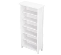 Cryfokt Librería en Miniatura para Casa de Muñecas a Escala 1:12, Muebles de Decoración Elegante para Habitación de Niños, Hechos de Abedul, 9,1 Cm (Biblioteca Blanca)