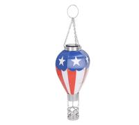 Cryfokt Linterna Solar única con Forma de Globo Aerostático Hermosa Luz Colgante Solar para Exteriores para Senderos de Jardín Lámpara LED Recargable Hierro + Acrílico Tamaño: 30x14,5 Cm