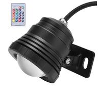 Cryfokt Luz Subacuática Impermeable LED RGB para Piscina con Fuente de Jardín, Foco de Alta Eficiencia con Control Remoto para Caminos de Parques y Clubes (Aluminio Recubierto de plástico Negro)