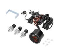 Cryfokt Manómetro Digital de Presión de Aire con Triple Pantalla LED, de 0 a 220 PSI, con 3 Sensores Estándar de 1/8 NPT, para Todos los de Suspensión Neumática de Vehículos de 12 V y