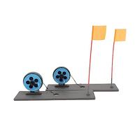 Cryfokt Marcador de Bandera de Pesca en Hielo, Base Flotante Estable Manos Libres, Punta Automática, Caña de Pescar Portátil con 2 Banderas de Nailon para Pesca Al Aire en Invierno