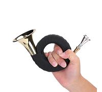 Cryfokt Mini Cuerno de Caza de Latón, Instrumento Musical Profesional con Latón de y Empuñadura de PU, para Amantes y Estudiantes de Música
