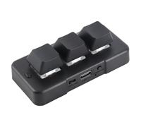 Cryfokt Mini Teclado Mecánico de 3 Teclas con Retroiluminación RGB, Macro Pad Plug and Play para Computadora, Diseño Ergonómico, Larga Vida útil (Black)