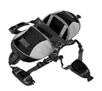 Cryfokt Mochila Ajustable Impermeable para Silla de Montar de con Tira Reflectante para Perros Grandes para Acampar y Correr Nailon (L)