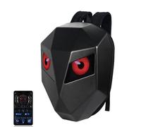Cryfokt Mochila LED para Motocicleta, Mochila LED Programable con Pantalla a Todo Color de 48x48 y Alimentación USB, para Viajes, Senderismo, Almacenamiento de Computadora Portátil para