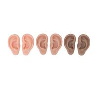 Cryfokt Modelo de Oreja de Silicona Premium Soft 3 Pares para Práctica Animada, Adecuado para Esteticistas Novatos y Entrenamiento de Belleza, Agradable para la Piel y Reutilizable