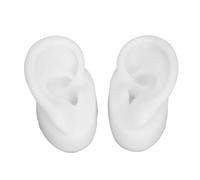 Cryfokt Modelo de Oreja de Silicona Suave de Primera Calidad para Exhibición de Pendientes, Modelo Realista de Práctica de Perforación de Oreja Izquierda Derecha para Principiantes (WHITE)