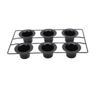 Cryfokt Molde para Popover de 6 Tazas, Utensilios para Hornear de Acero Al Carbono Antiadherentes para Hornear con Rejilla de Alambre de Acero Al Carbono, Molde para