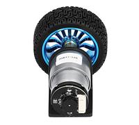 Cryfokt Motor Codificador, Motores de Engranajes CC de 12 V CC, Eje D de 6 Mm, Potencia Fuerte con Rueda de Soporte para Coche Inteligente (530RPM)