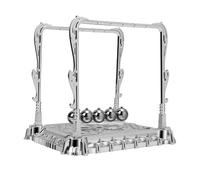 Cryfokt Newtons Cradle, 5 Bolas Metálicas Cuerda de Nailon Premium Bolas de Equilibrio Escritorio Física Péndulo Ciencia Gadget con Demostración de Conservación de Energía para Escritorio de Oficina