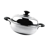 Cryfokt Olla de de Acero Inoxidable Espesada, Olla Caliente Multifuncional para Sopa para Cocina de Inducción para Cocina Moderna (32CM)