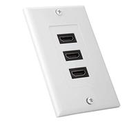 Cryfokt Panel de Vídeo HD Adaptador de Concentrador USB Enchufe de Pared Fuerte y Duradero Conexión Fácil para Cableado de Ingeniería ABS Enchufe de Panel de Vídeo HD de 3 Puertos para Oficina en