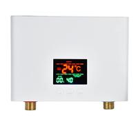 Cryfokt Panel Táctil con Calentador de Agua con Control Remoto, Calefacción Eléctrica Instantánea de 30-55 ℃, Electrodoméstico para el Baño y la Oficina (WHITE)