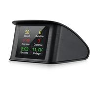 Cryfokt Pantalla HUD Digital para Coche, Velocímetro GPS, Pantalla LCD de 2,2 Pulgadas, Colores Ajustables, ángulo de 30 Grados, Exceso de Velocidad, Alarma de bajo Voltaje, (Soporte para monitor