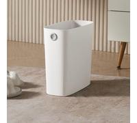 Cryfokt Papelera de Plástico Duradera Pequeña con Tapa Abierta para Baño, Oficina, Cocina, Hecha de Plástico PP TPR, Aplicable para Dormitorio, 11.0x10.6x5.1in (WHITE)