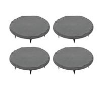 Cryfokt Paquete de 4 Piedras Redondas de Resina para Pasarela, Piedras para | Material de Resina Resistente, Aspecto de Pizarra Texturizada, 4 Estacas Incluidas, para Patios, Césped, Aceras